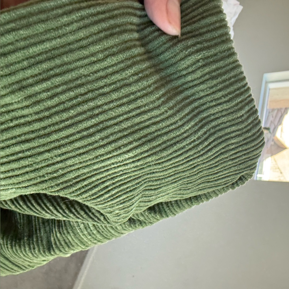 Anthropologie Green Corduroy Button-Front Midi Skirt - Picture 6 of 7
